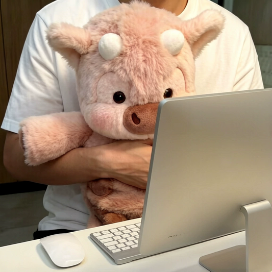 Running Pink Highland Cow